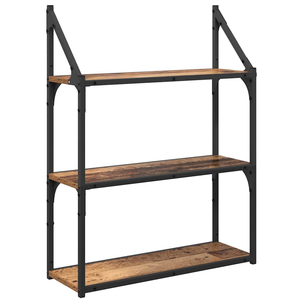 vidaXL Ράφι Τοίχου Επιτοίχιο Παλιό Ξύλο 60 x 21 x 78,5 cm