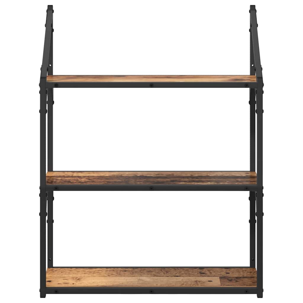 vidaXL Ράφι Τοίχου Επιτοίχιο Παλιό Ξύλο 60 x 21 x 78,5 cm