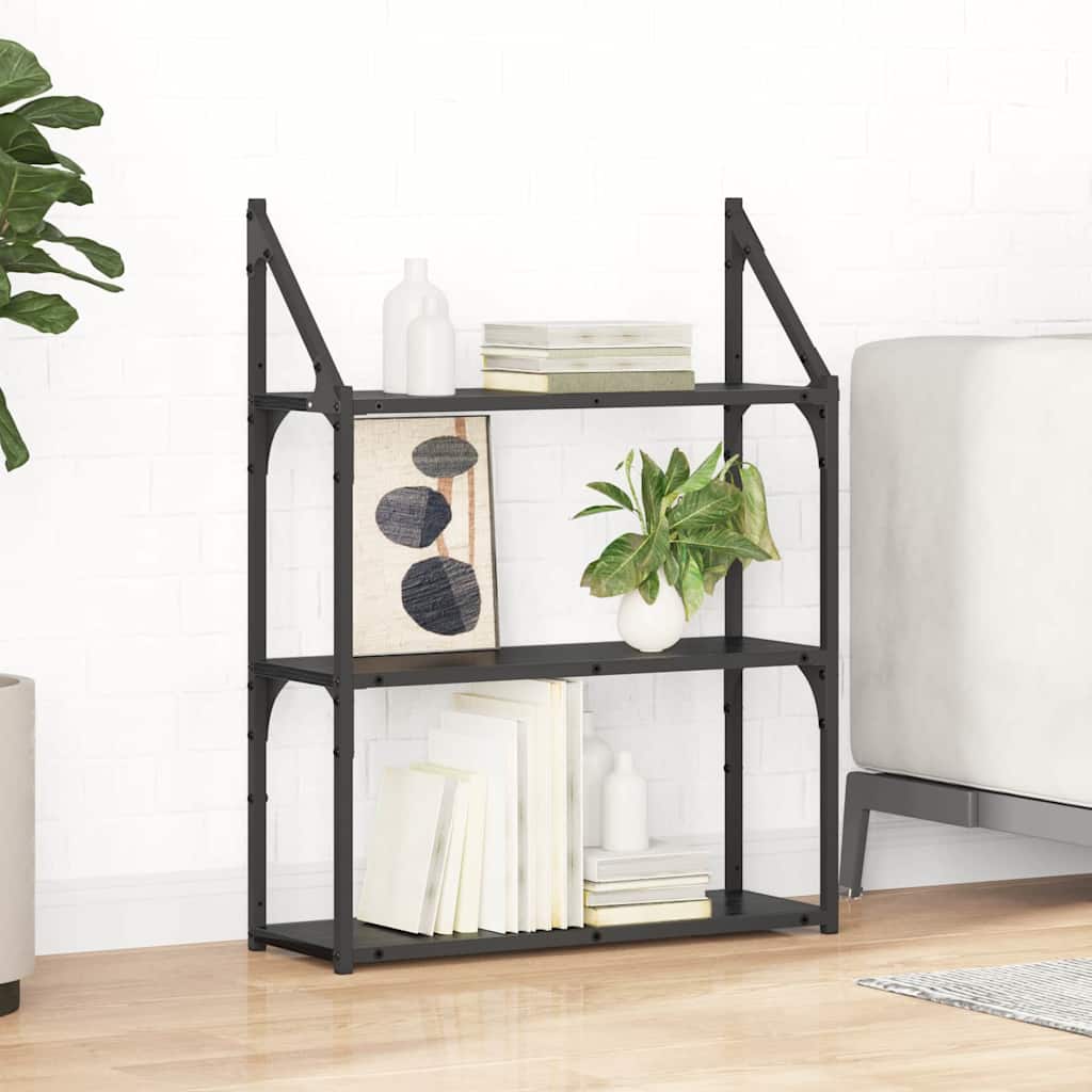 vidaXL Ράφι Τοίχου Μαύρη Οξυά 60 x 21 x 78,5 cm Επεξεργασμένο ξύλο