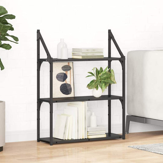 vidaXL Ράφι Τοίχου Μαύρη Οξυά 60 x 21 x 78,5 cm Επεξεργασμένο ξύλο