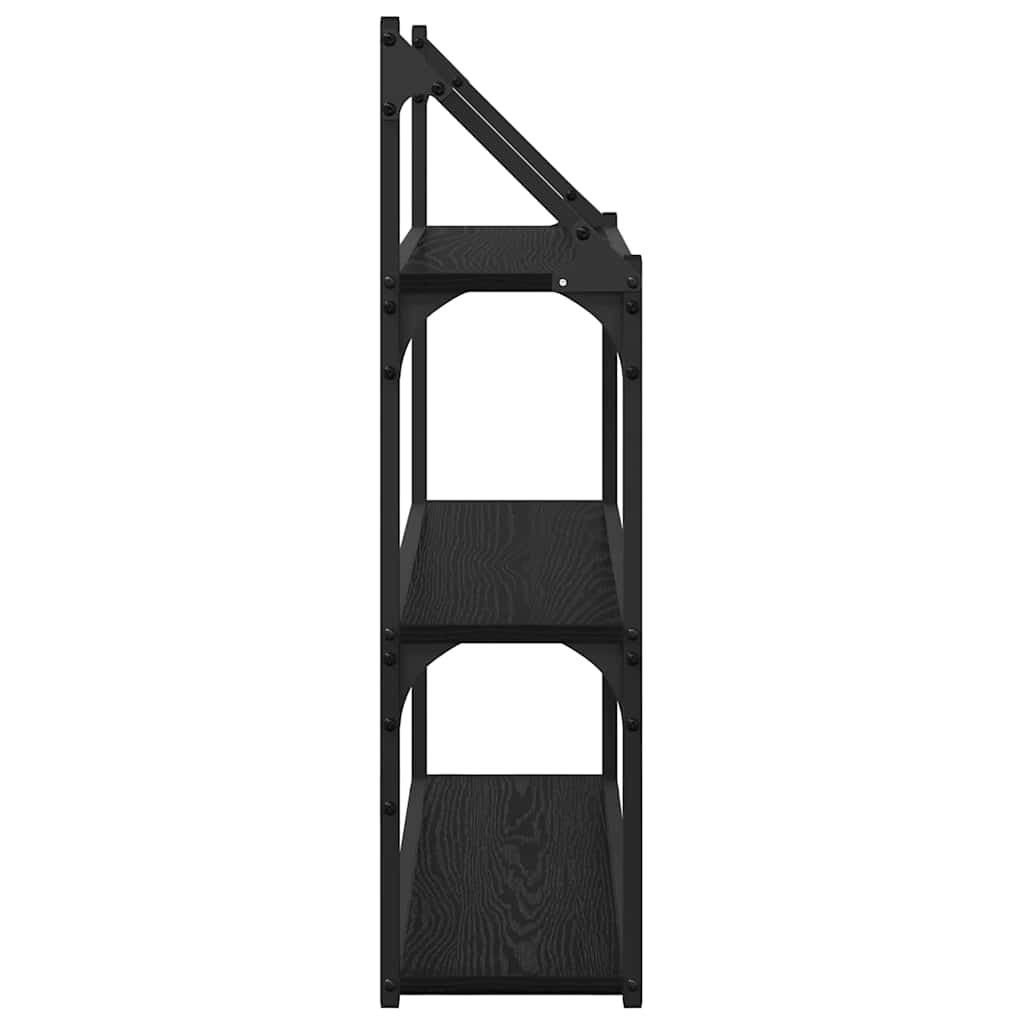 vidaXL Ράφι Τοίχου Μαύρη Οξυά 60 x 21 x 78,5 cm Επεξεργασμένο ξύλο
