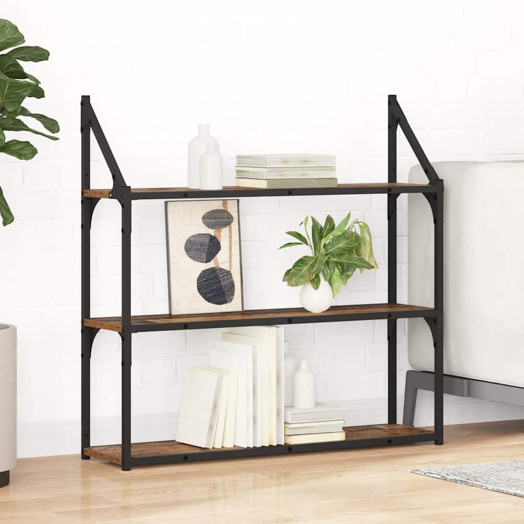 vidaXL Ράφι Τοίχου Επιτοίχιο Παλιό Ξύλο 80 x 21 x 78,5 cm