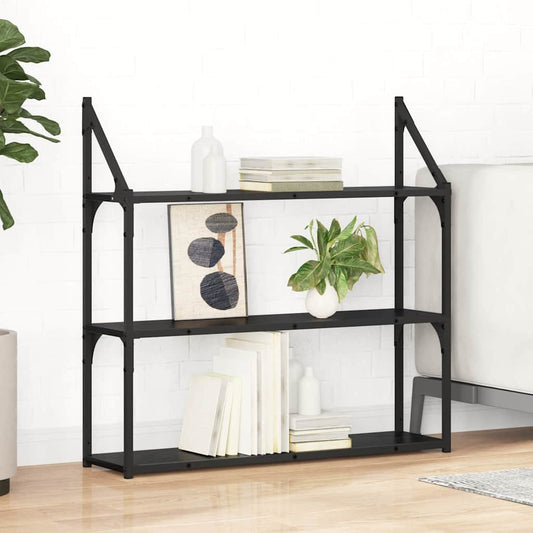 vidaXL Ράφι Τοίχου Μαύρη Οξυά 80 x 21 x 78,5 cm Επεξεργασμένο ξύλο