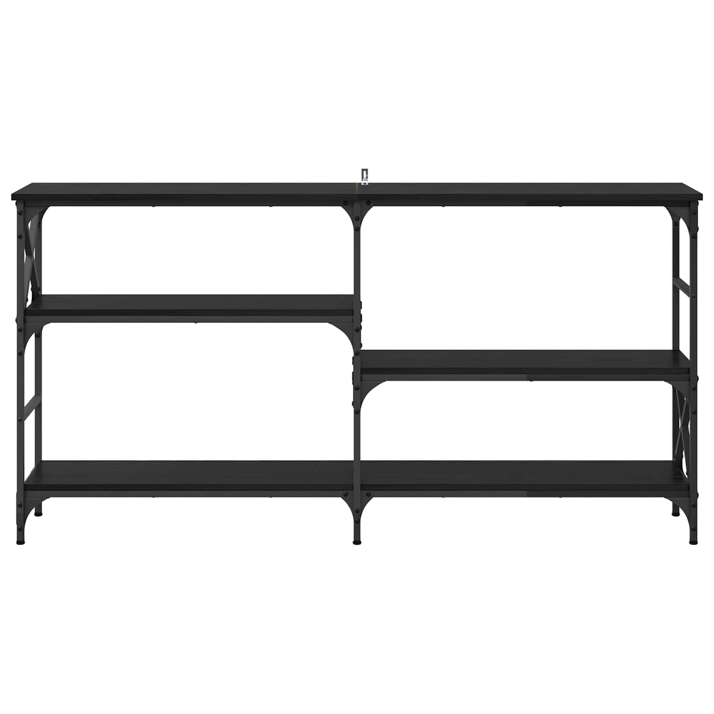 vidaXL Τραπέζι κονσόλας με ράφι Μαύρη Οξυά 150 x 29 x 76,5 εκ