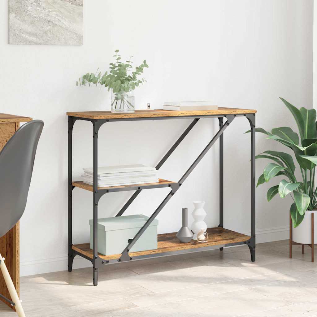 vidaXL Τραπέζι κονσόλας Παλιό Ξύλο 88,5 x 30 x 75 εκ.