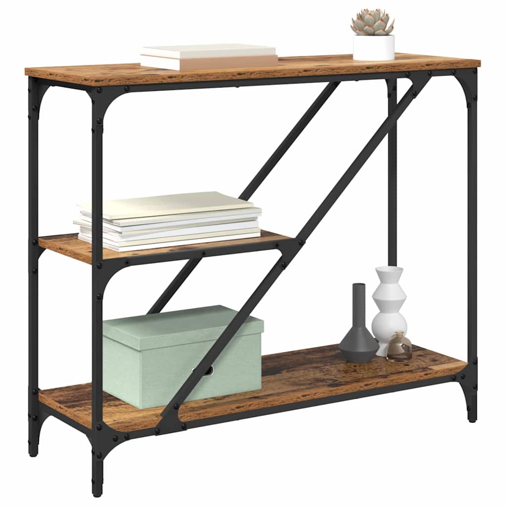 vidaXL Τραπέζι κονσόλας Παλιό Ξύλο 88,5 x 30 x 75 εκ.