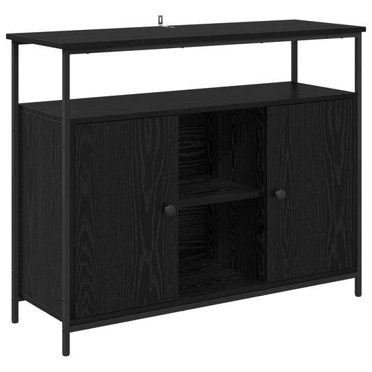 vidaXL Πλαϊνό γραφείο Μαύρη Οξυά 100 x 35 x 80 εκ. Επεξεργασμένο ξύλο