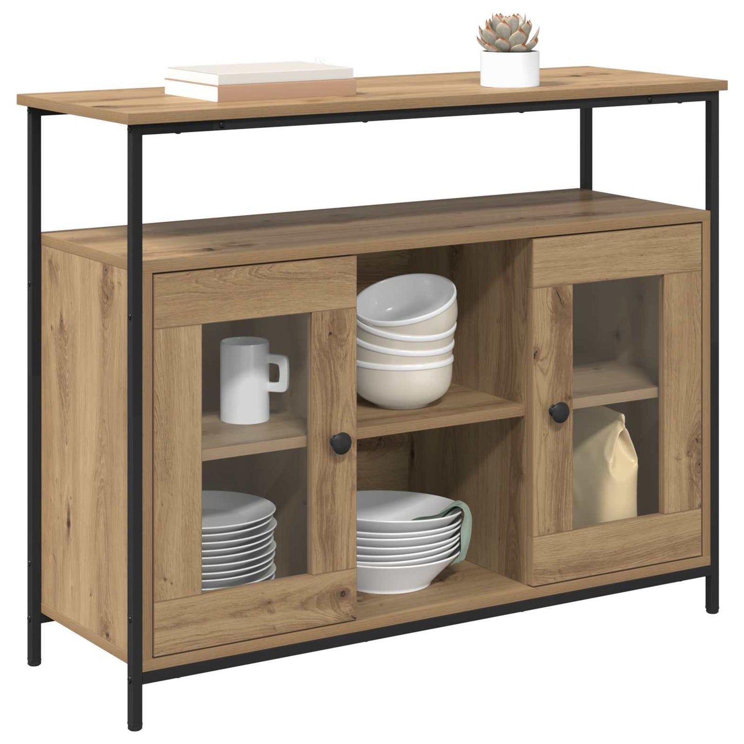 vidaXL Πλαϊνό γραφείο Artisan Oak 100 x 35 x 80 εκ. Επεξεργασμένο ξύλο