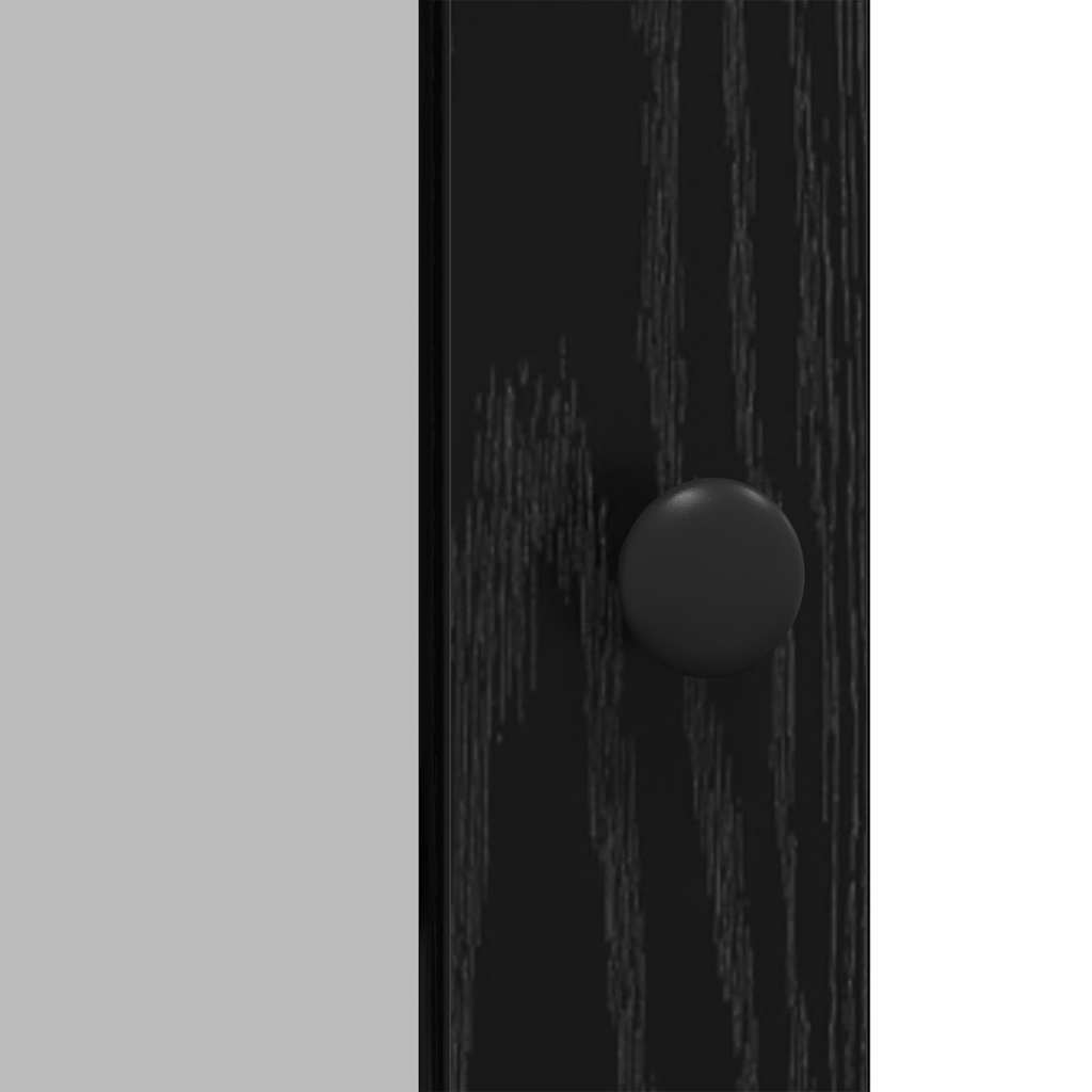 vidaXL Πλαϊνό γραφείο Μαύρη Οξυά 100 x 35 x 80 εκ. Επεξεργασμένο ξύλο