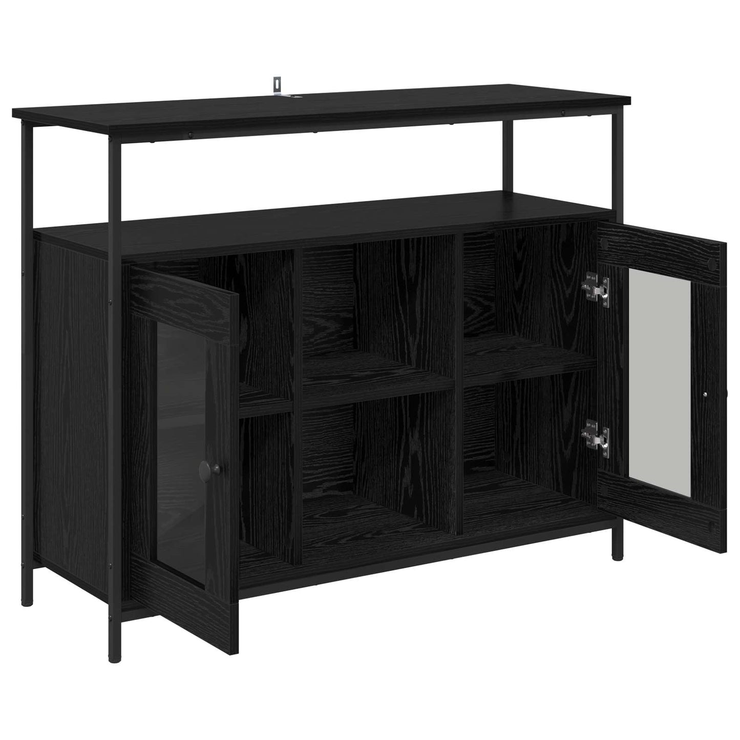 vidaXL Πλαϊνό γραφείο Μαύρη Οξυά 100 x 35 x 80 εκ. Επεξεργασμένο ξύλο