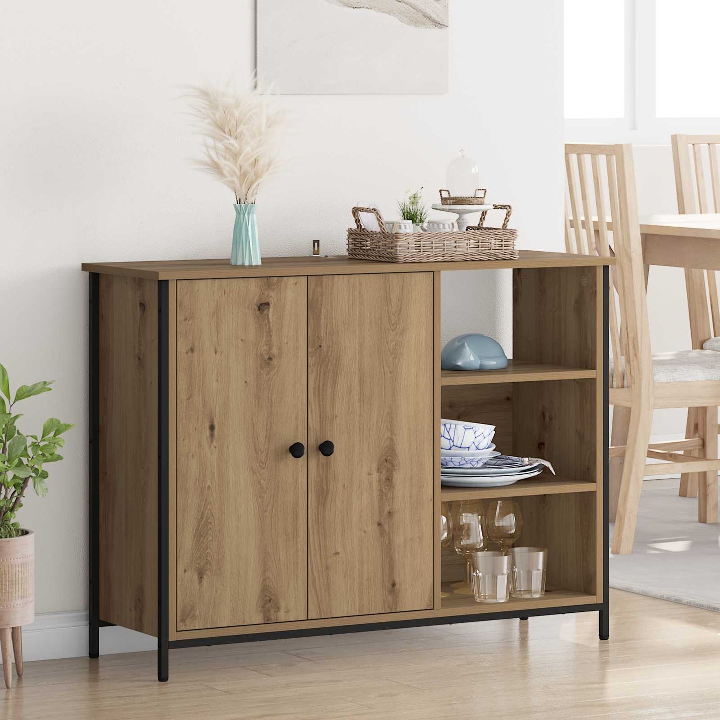 vidaXL Πλαϊνό γραφείο Artisan Oak 100 x 33 x 75 εκ Επεξεργασμένο ξύλο