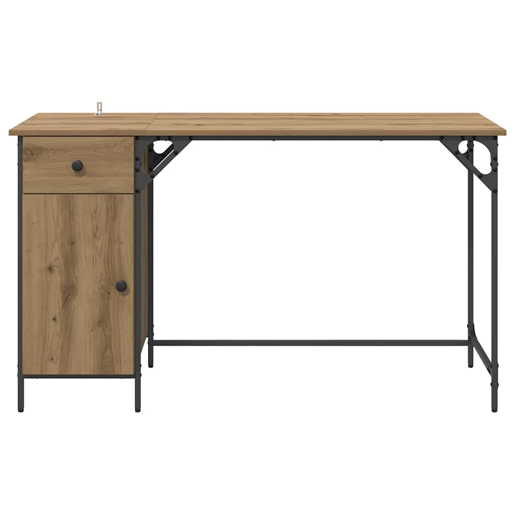 vidaXL Γραφείο Υπολογιστή με συρτάρι Artisan Oak 131 x 48 x 75 εκ.