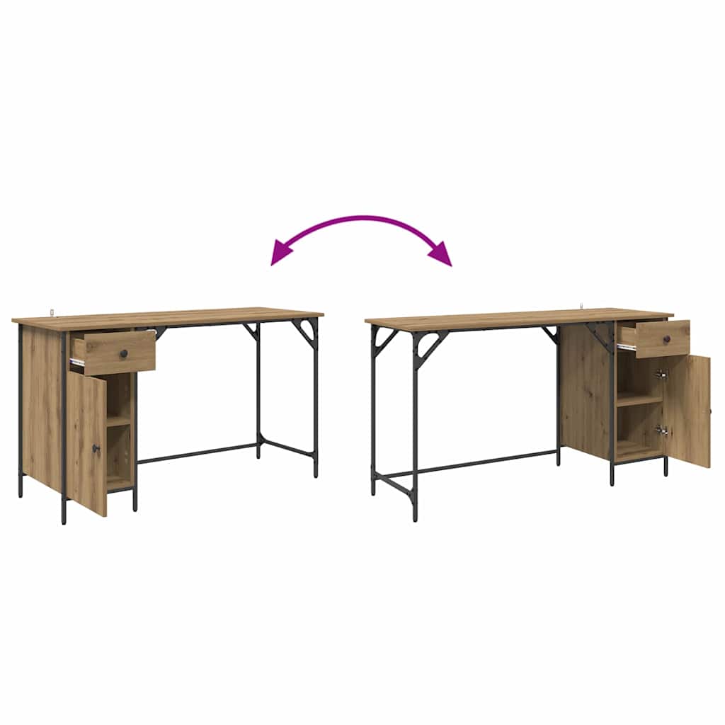 vidaXL Γραφείο Υπολογιστή με συρτάρι Artisan Oak 131 x 48 x 75 εκ.