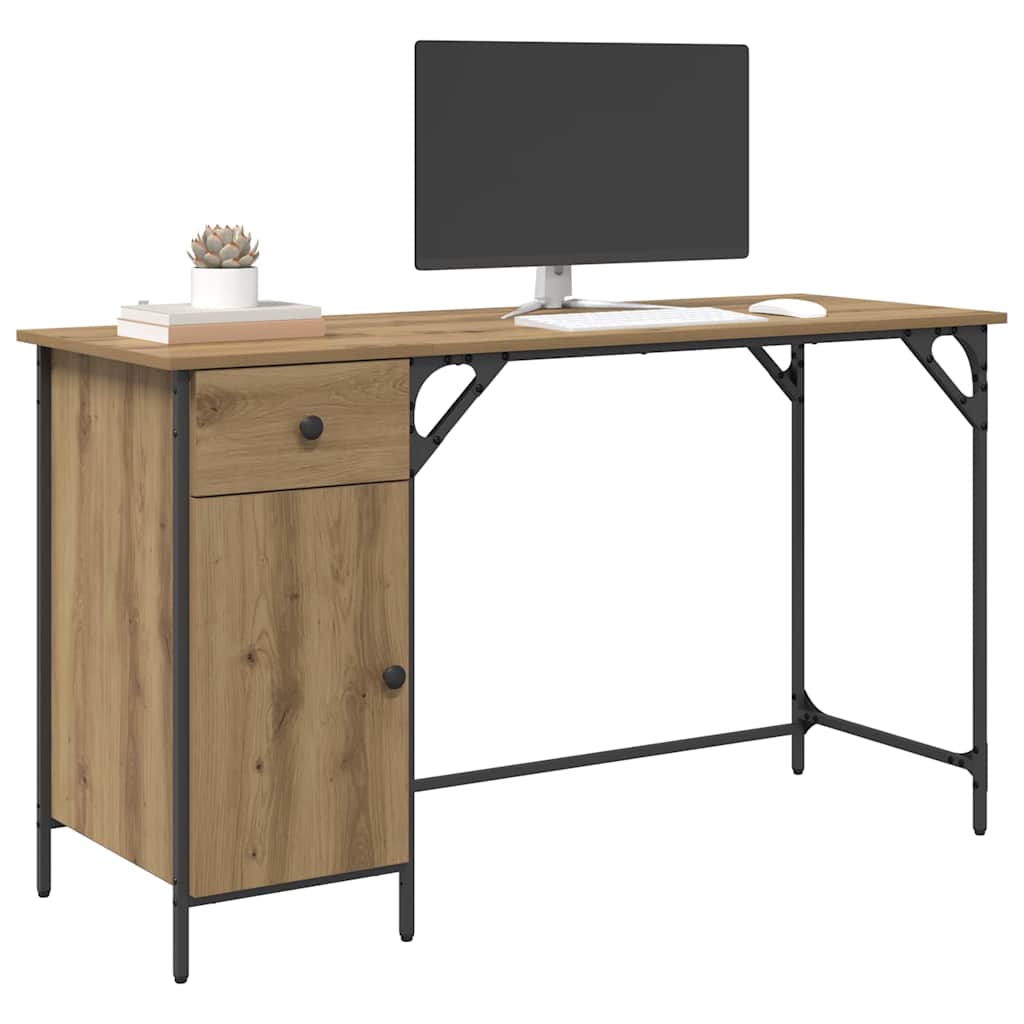vidaXL Γραφείο Υπολογιστή με συρτάρι Artisan Oak 131 x 48 x 75 εκ.