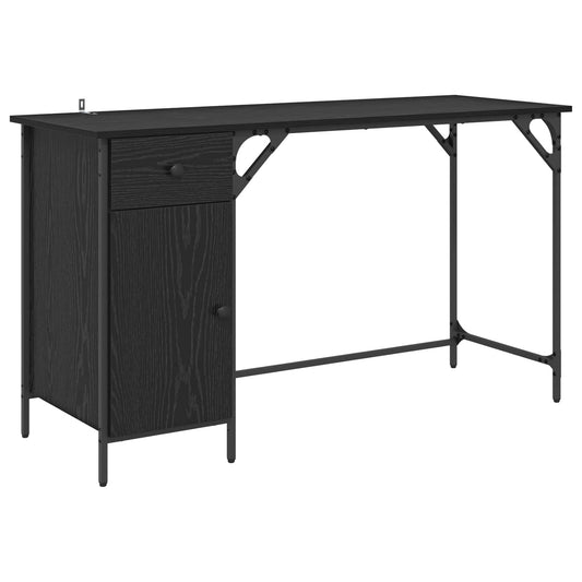 vidaXL Γραφείο Υπολογιστή Μαύρη Οξυά 131 x 48 x 75 εκ.