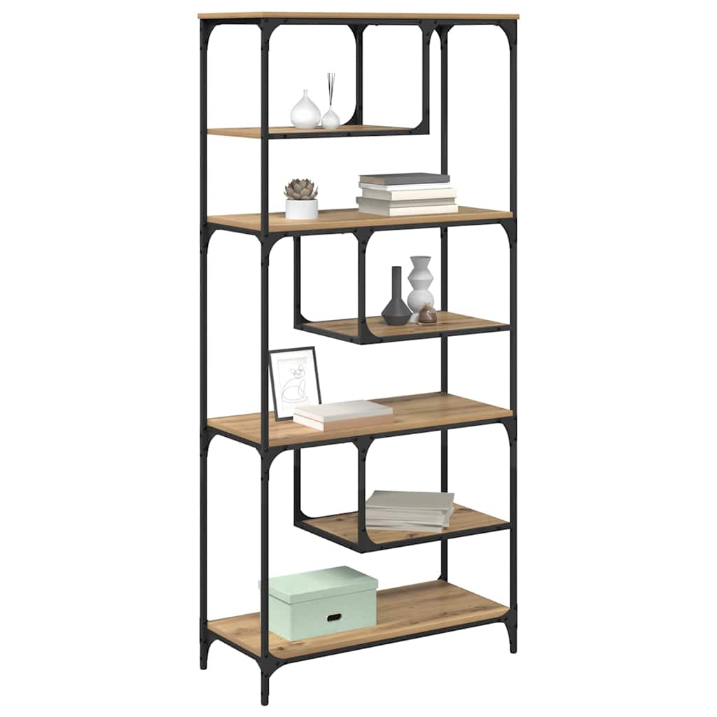 vidaXL Βιβλιοθήκη artisan δρυς 81 x 36 x 176 εκ Επεξεργασμένο ξύλο