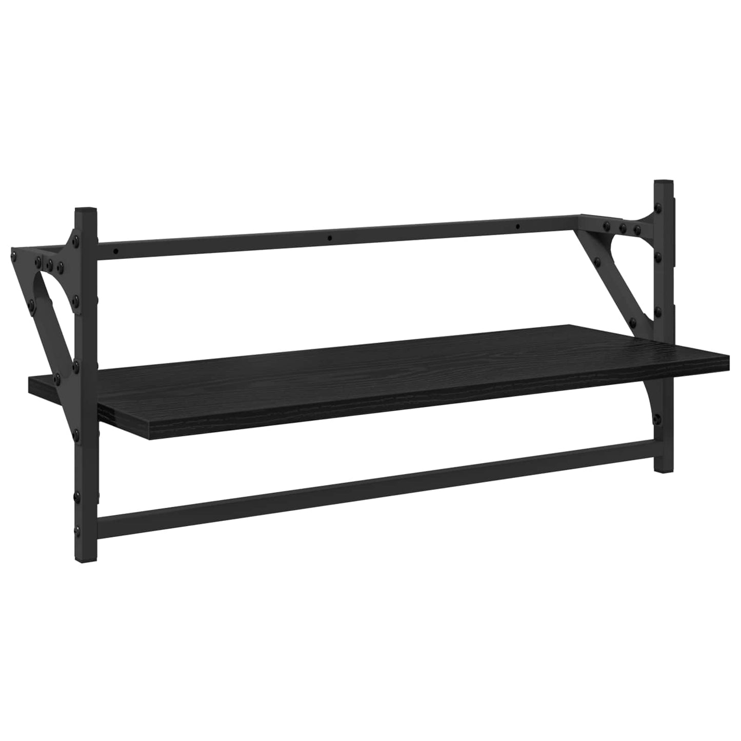 vidaXL Σετ ραφιών τοίχου 6 τμχ. Μαύρη Οξυά 100 x 25 x 30 cm