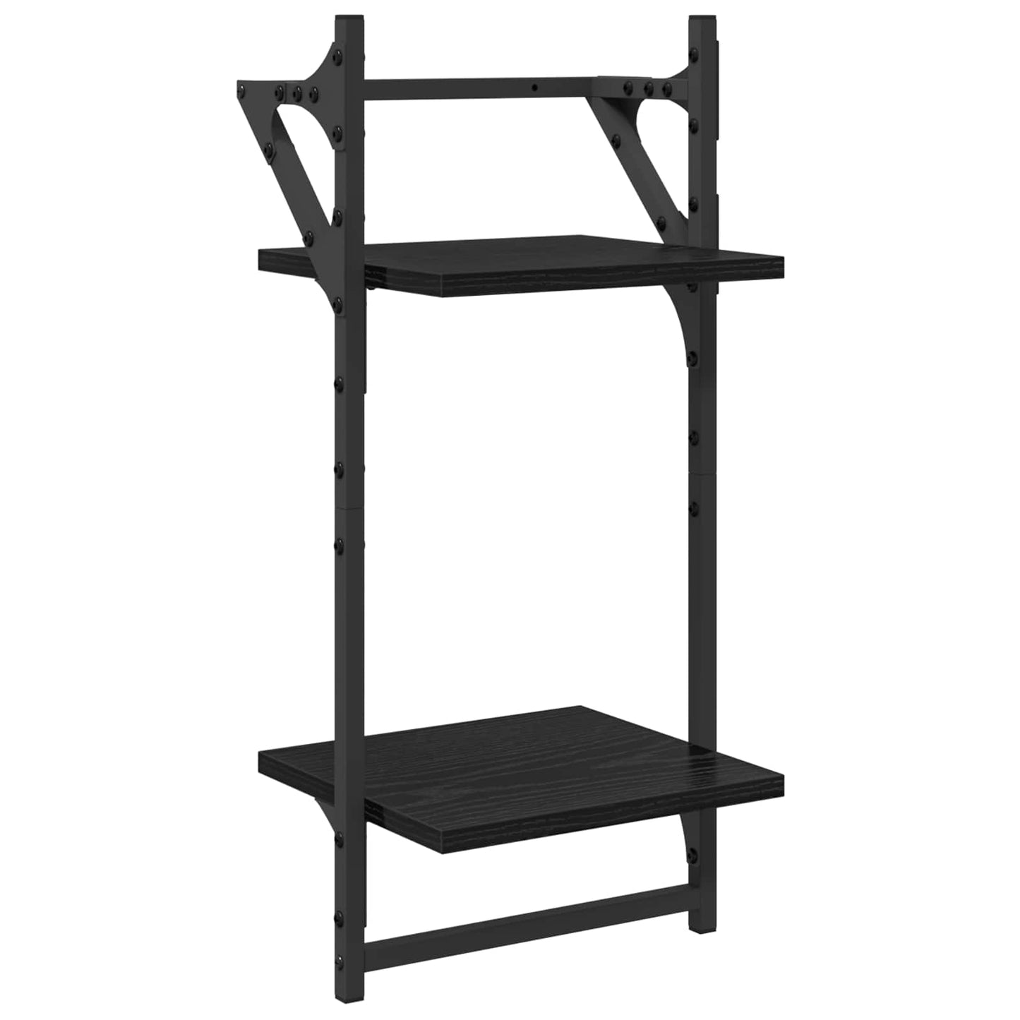 vidaXL Σετ ραφιών τοίχου 6 τμχ. Μαύρη Οξυά 100 x 25 x 30 cm