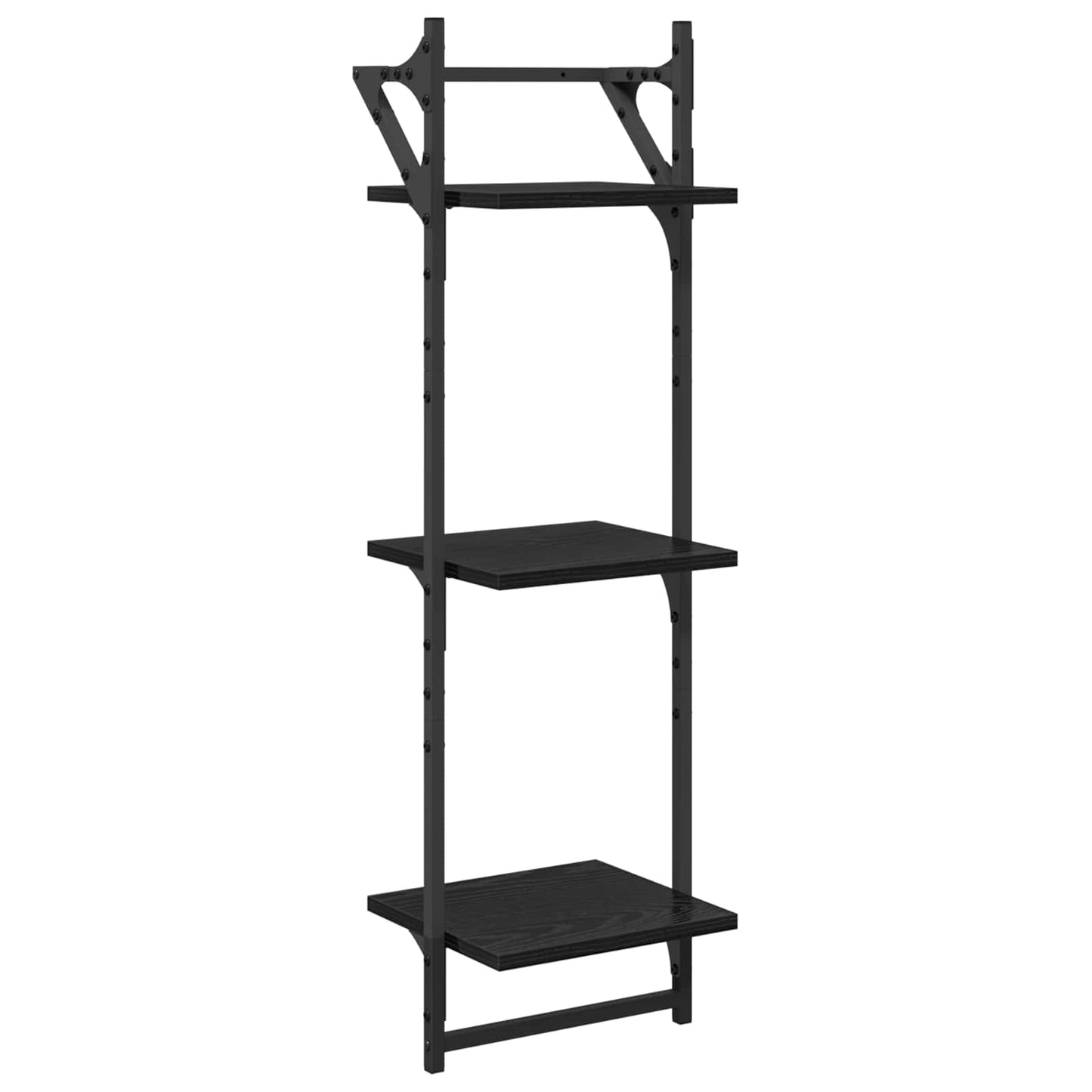 vidaXL Σετ ραφιών τοίχου 6 τμχ. Μαύρη Οξυά 100 x 25 x 30 cm