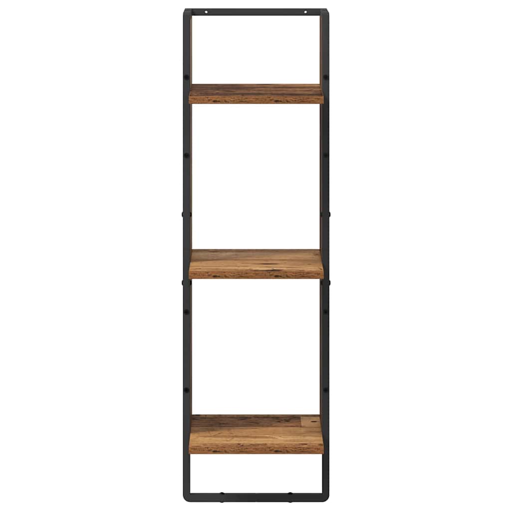 vidaXL Ράφι Τοίχου Επιτοίχιο Παλιό Ξύλο 30 x 25 x 100 cm