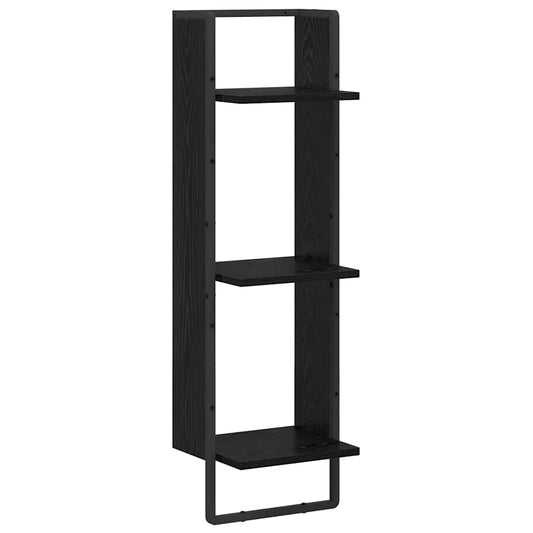 vidaXL Ράφι Τοίχου Επιτοίχιο Μαύρη Οξυά 30 x 25 x 100 cm