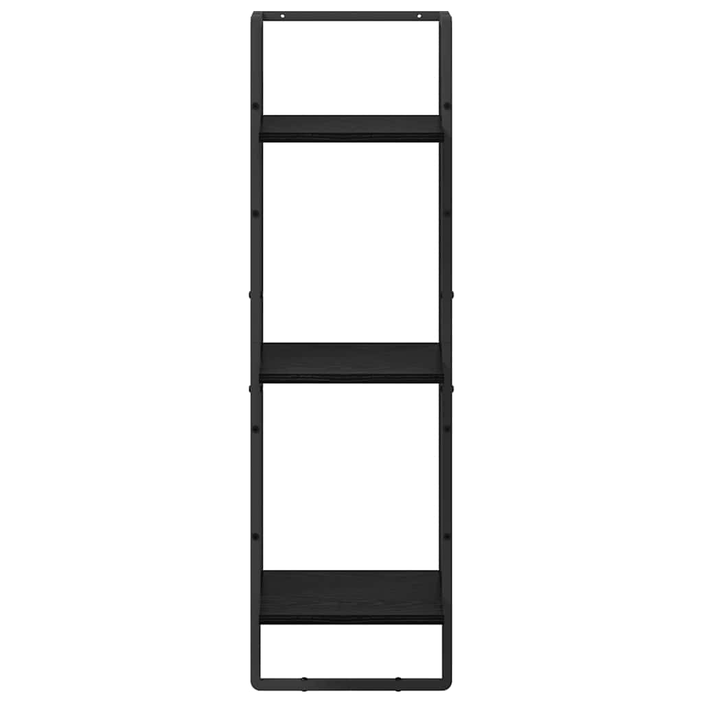vidaXL Ράφι Τοίχου Μαύρη Οξυά 30 x 25 x 100 cm Επεξεργασμένο ξύλο