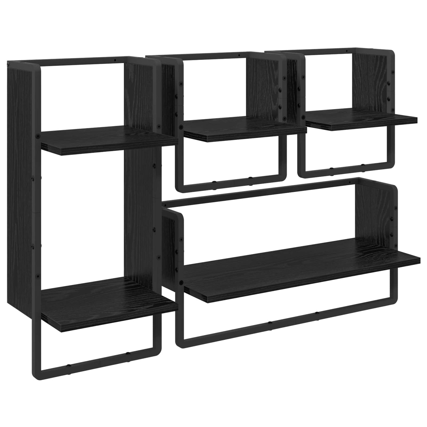 vidaXL Σετ ραφιών τοίχου 4 τμχ. Μαύρη Οξυά 65 x 25 x 30 cm