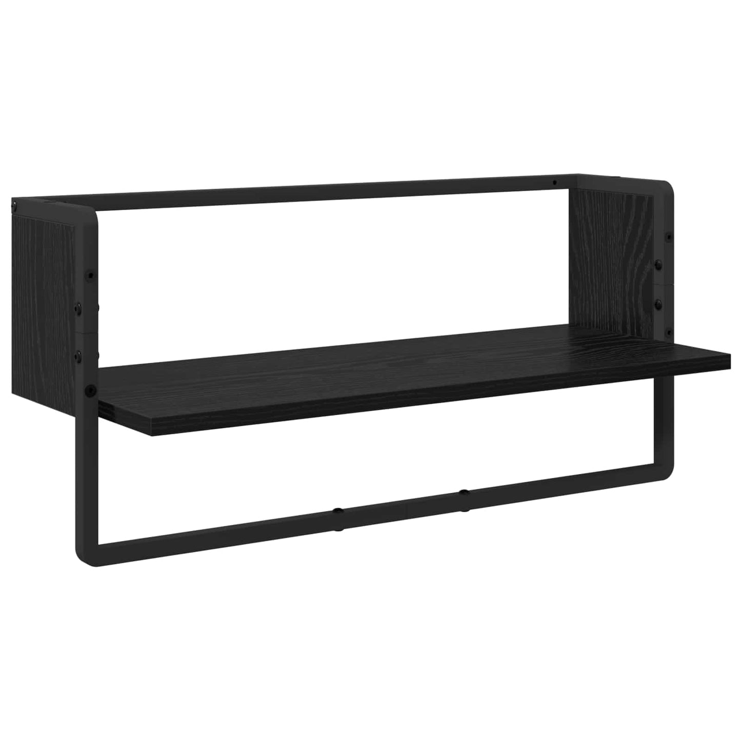 vidaXL Σετ ραφιών τοίχου 6 τμχ. Μαύρη Οξυά 100 x 25 x 30 cm