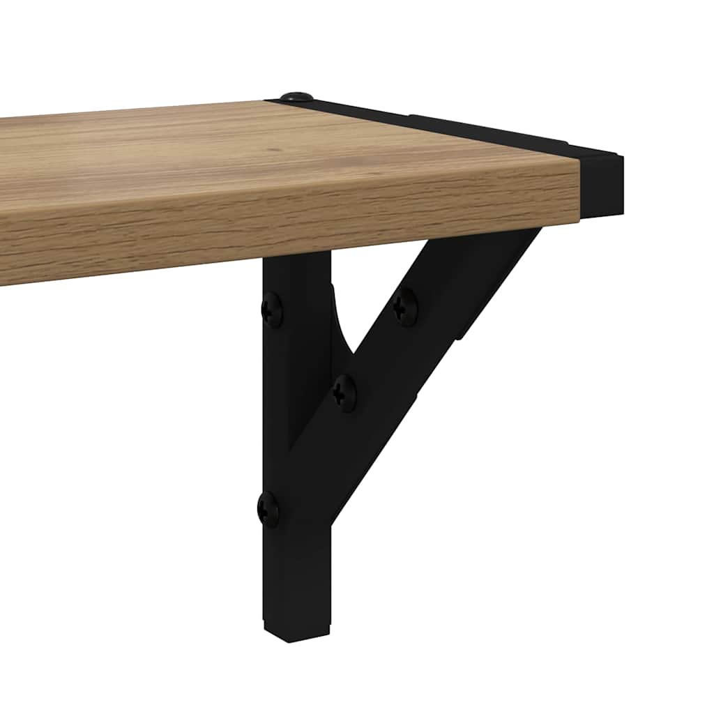 vidaXL Ράφια Τοίχου με ράφι 2 pcs Artisan Oak 80 x 15 x 15,5 cm