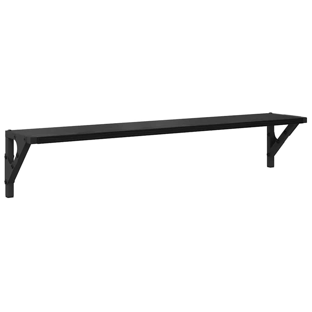 vidaXL Ράφια Τοίχου 2 τμχ. Μαύρη Οξυά 80 x 15 x 15,5 cm