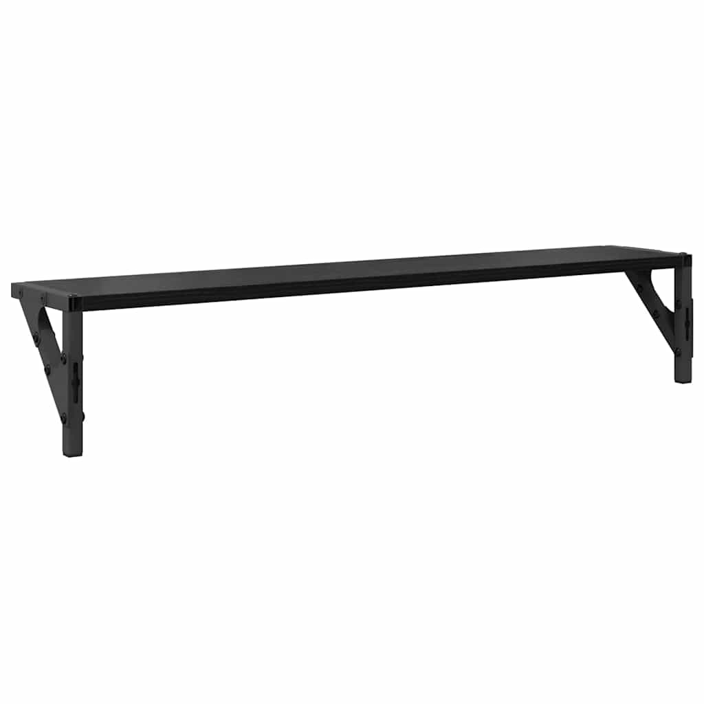 vidaXL Ράφια Τοίχου 2 τμχ. Μαύρη Οξυά 80 x 15 x 15,5 cm
