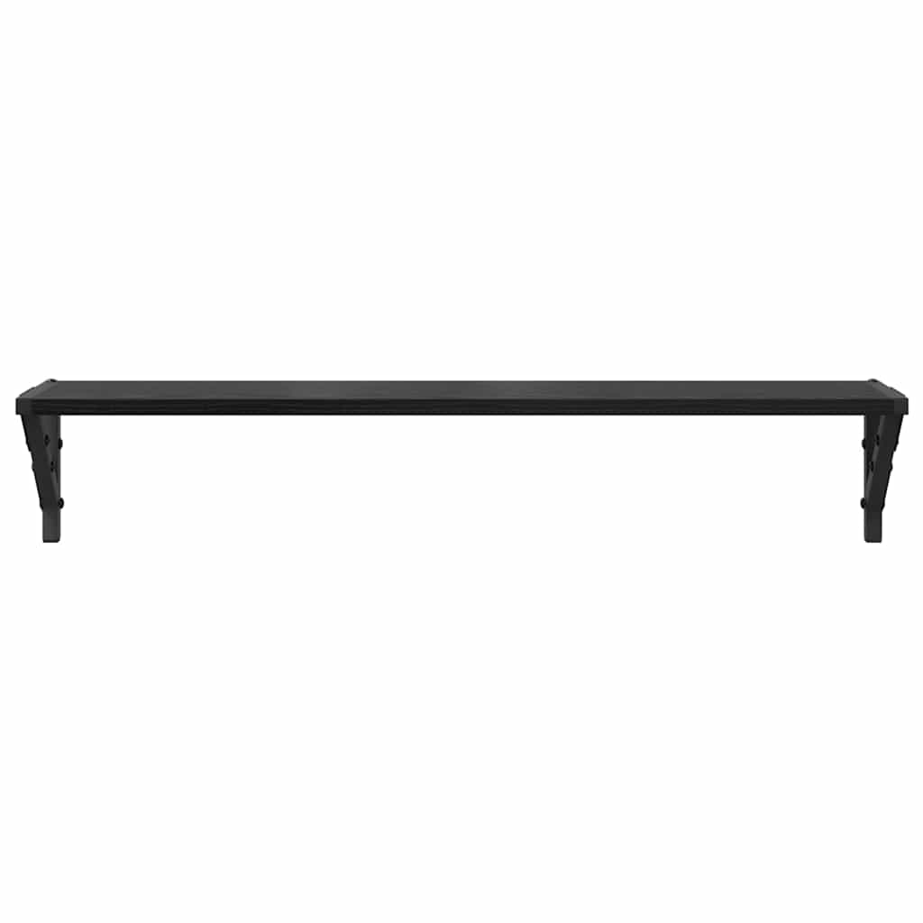 vidaXL Ράφια Τοίχου 2 τμχ. Μαύρη Οξυά 80 x 15 x 15,5 cm