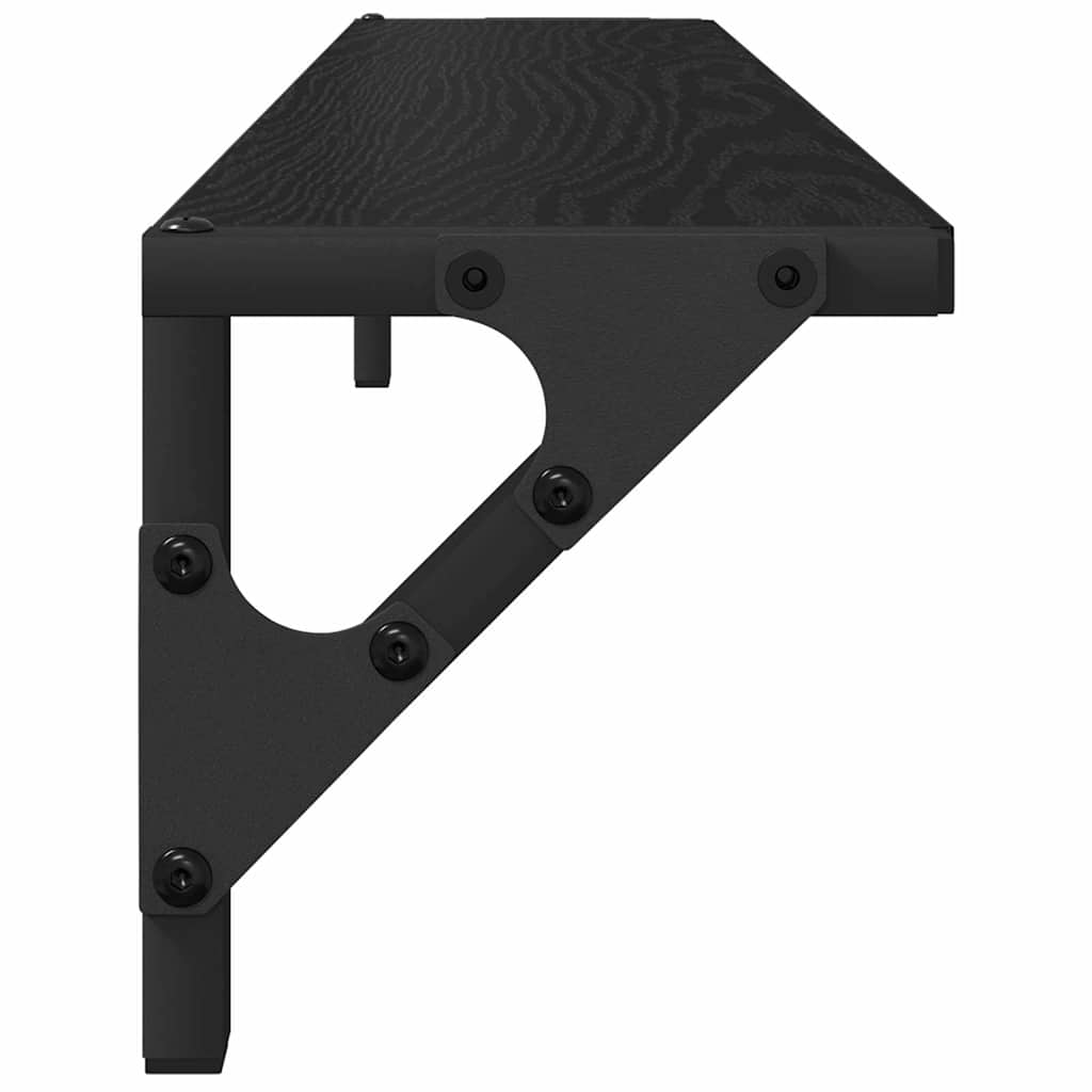 vidaXL Ράφια Τοίχου 2 τμχ. Μαύρη Οξυά 80 x 15 x 15,5 cm
