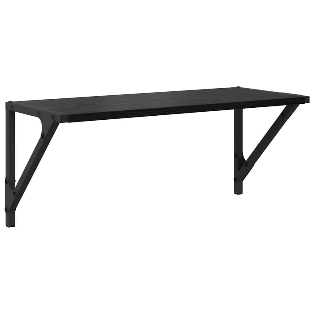 vidaXL Ράφια Τοίχου με ράφι 2 pcs Μαύρη Οξυά 60 x 25 x 25,5 cm