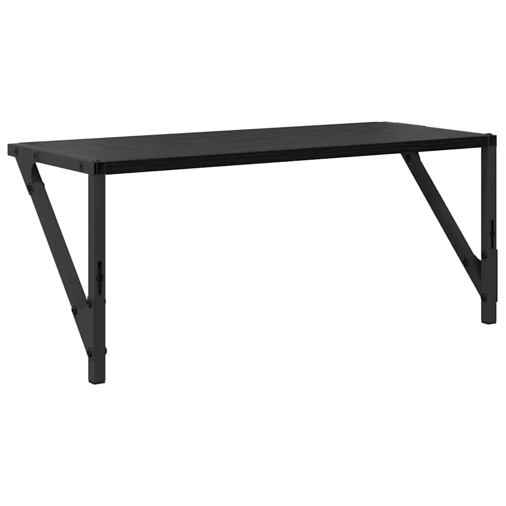 vidaXL Ράφια Τοίχου με ράφι 2 pcs Μαύρη Οξυά 60 x 25 x 25,5 cm