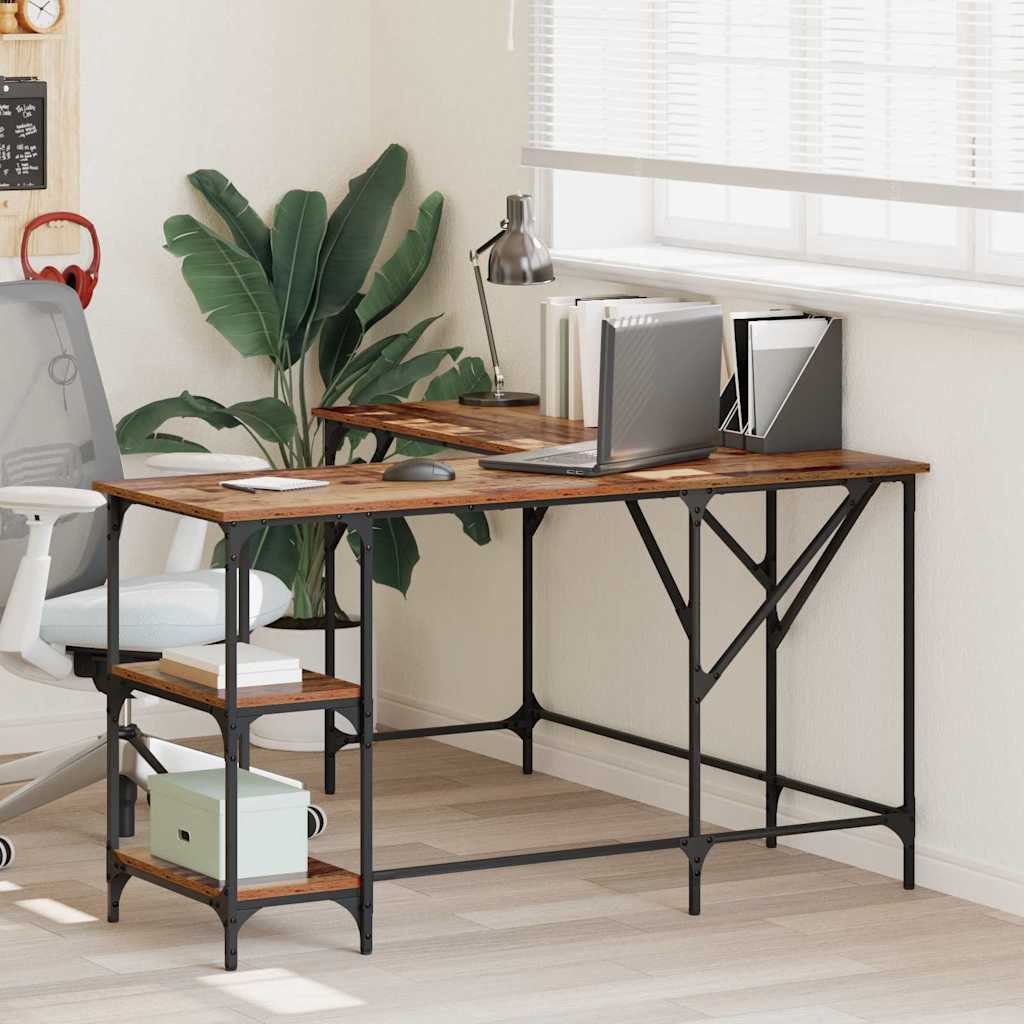 vidaXL Γραφείο Παλιό Ξύλο 139 x 139 x 75 εκ. Επεξεργασμένο ξύλο