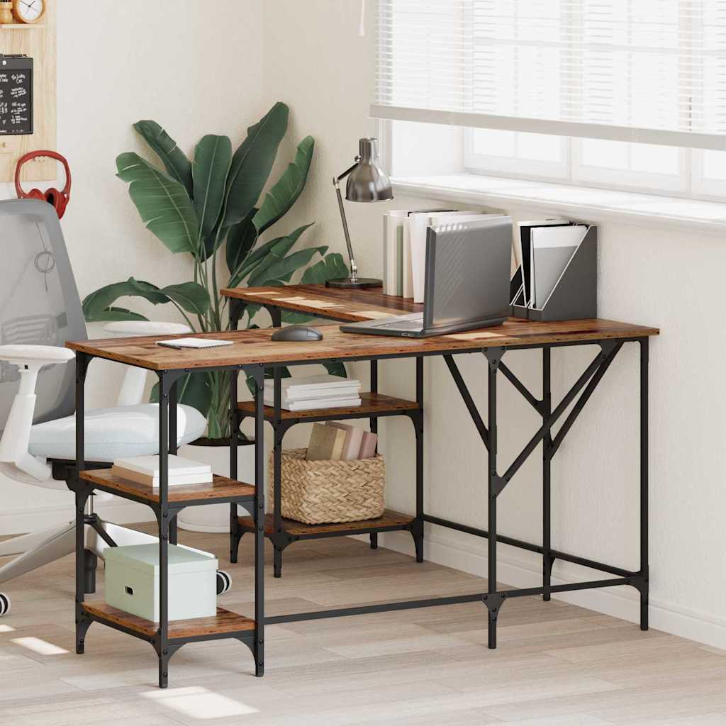 vidaXL Γραφείο Παλιό Ξύλο 139 x 139 x 75 εκ. Επεξεργασμένο ξύλο