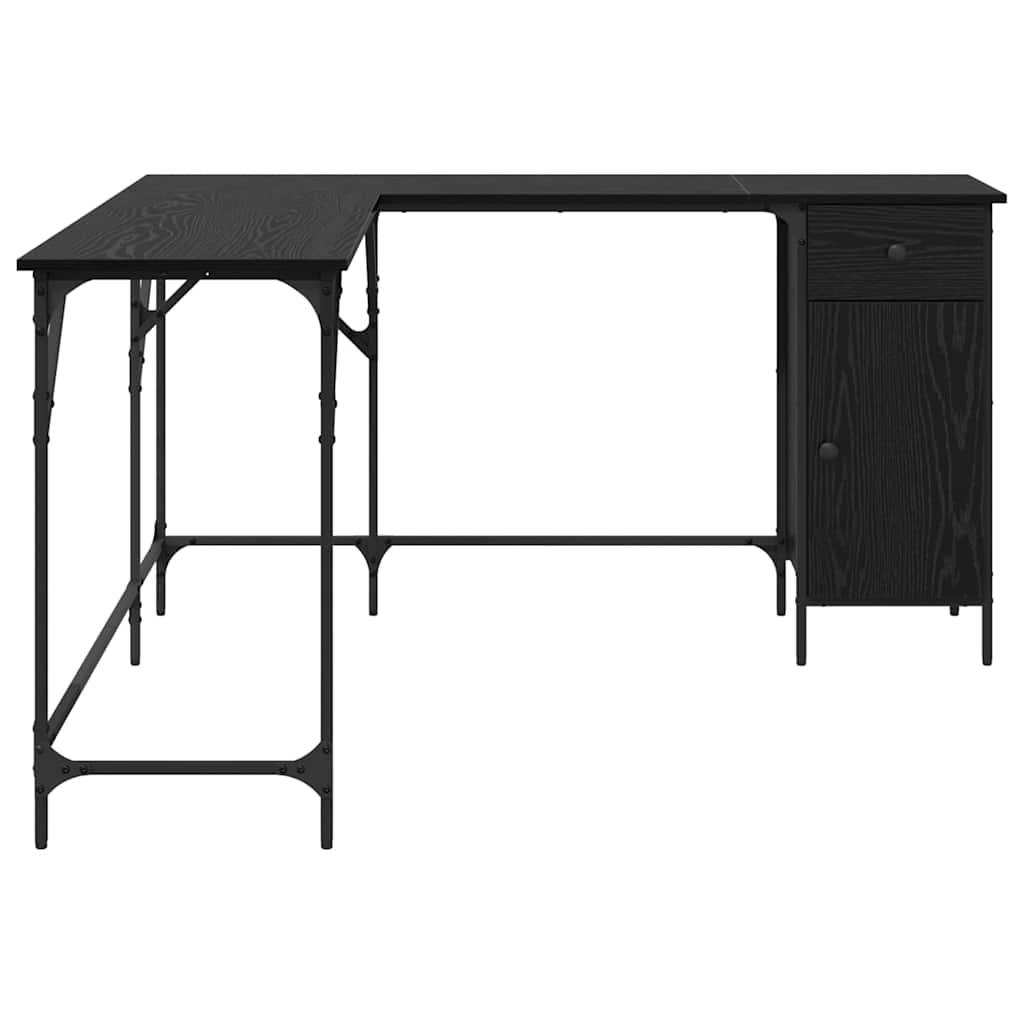 vidaXL Γραφείο Μαύρη Οξυά Επεξεργασμένο Ξύλο 141 x 141 x 75 εκ