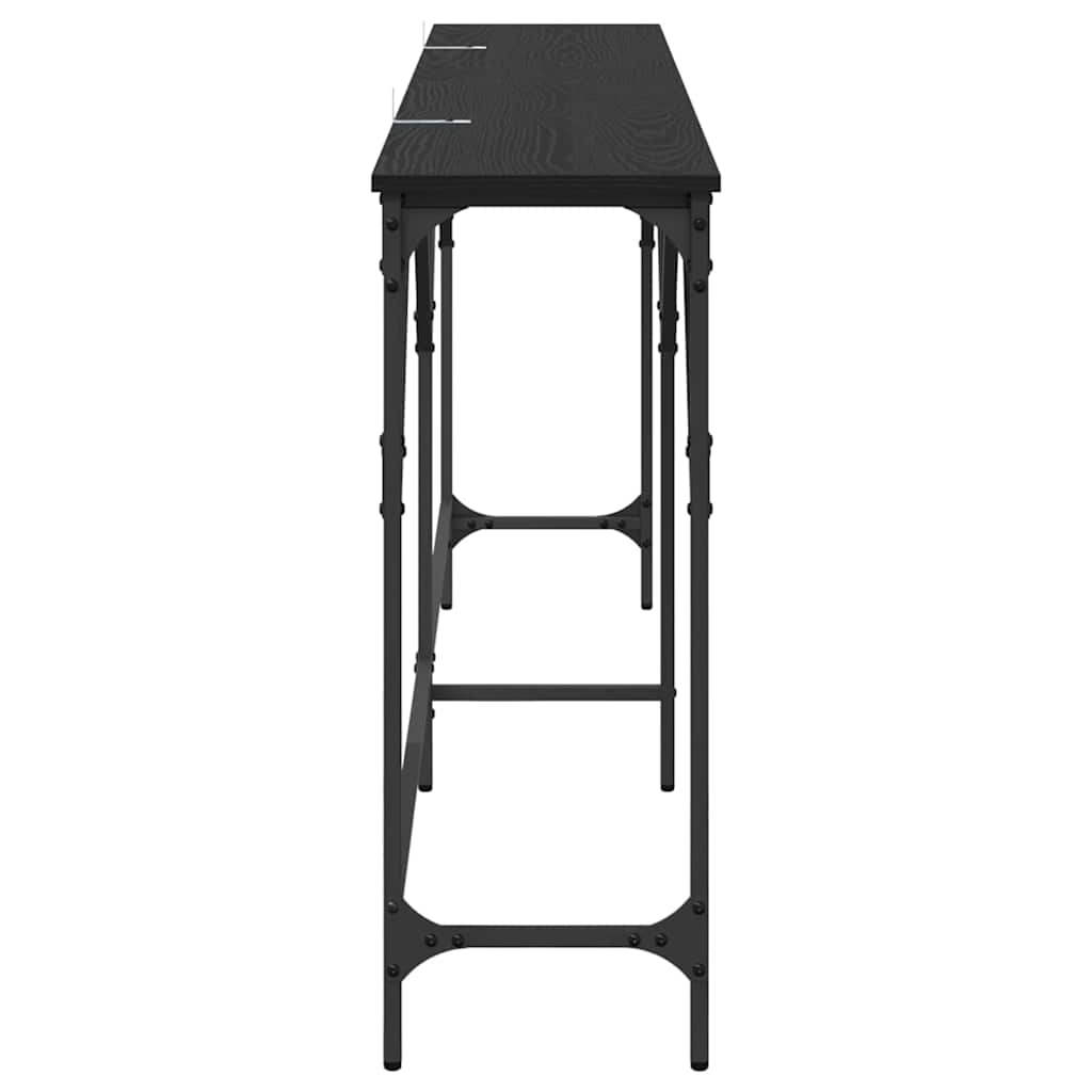 vidaXL Τραπέζι κονσόλας Μαύρη δρυς 180 x 29 x 75 εκ Επεξεργασμένο ξύλο