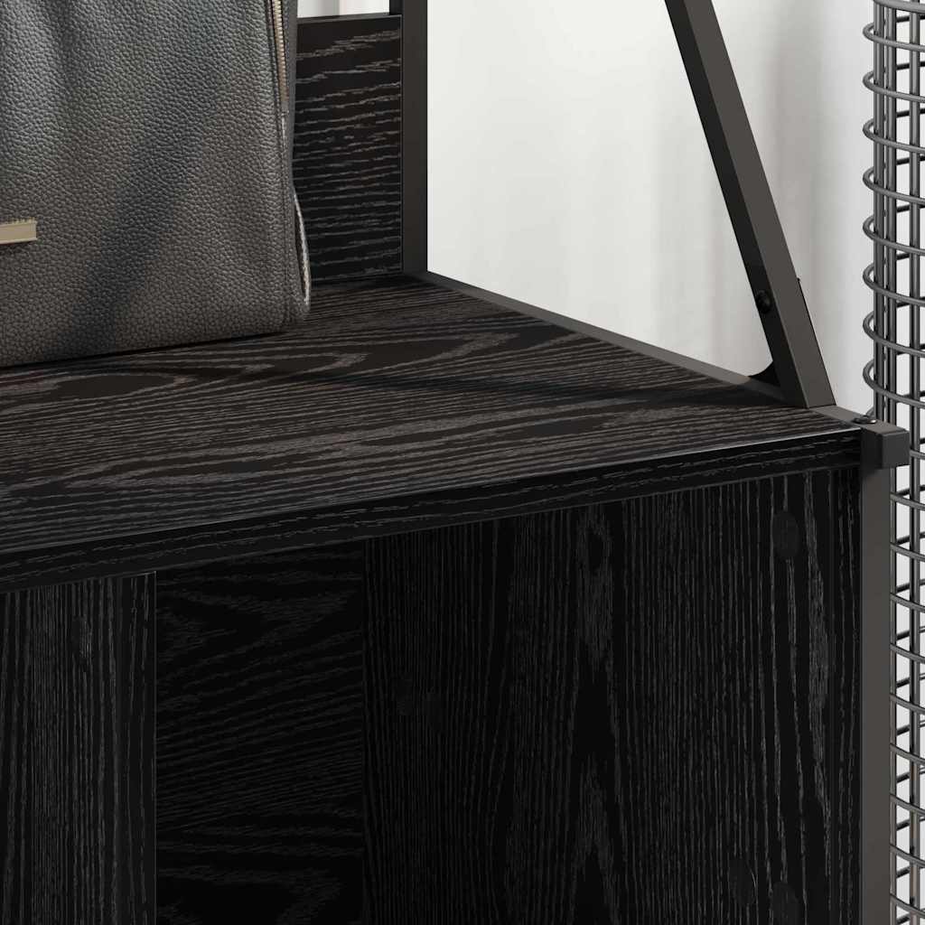 vidaXL Ράφι Ρούχων Μαύρη Οξυά 100 x 41 x 184 εκ Επεξεργασμένο ξύλο
