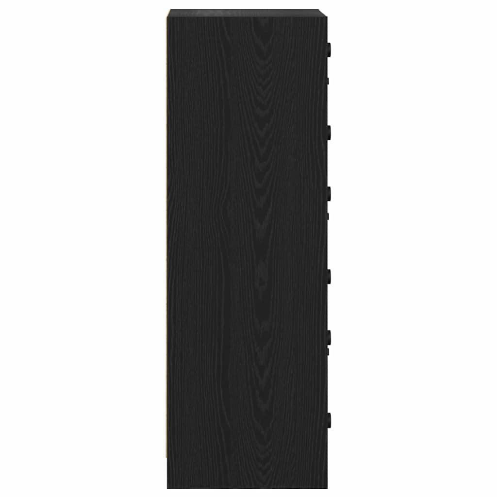 vidaXL Highboard Μαύρη Οξυά 35 x 37 x 109 εκ Επεξεργασμένο ξύλο