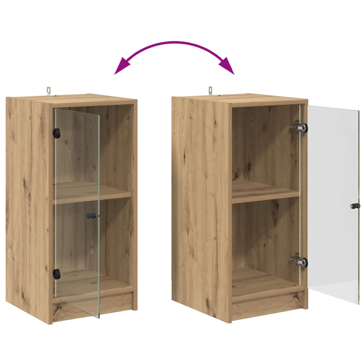 vidaXL Πλαϊνό γραφείο artisan δρυς 35 x 37 x 76 εκ Επεξεργασμένο ξύλο