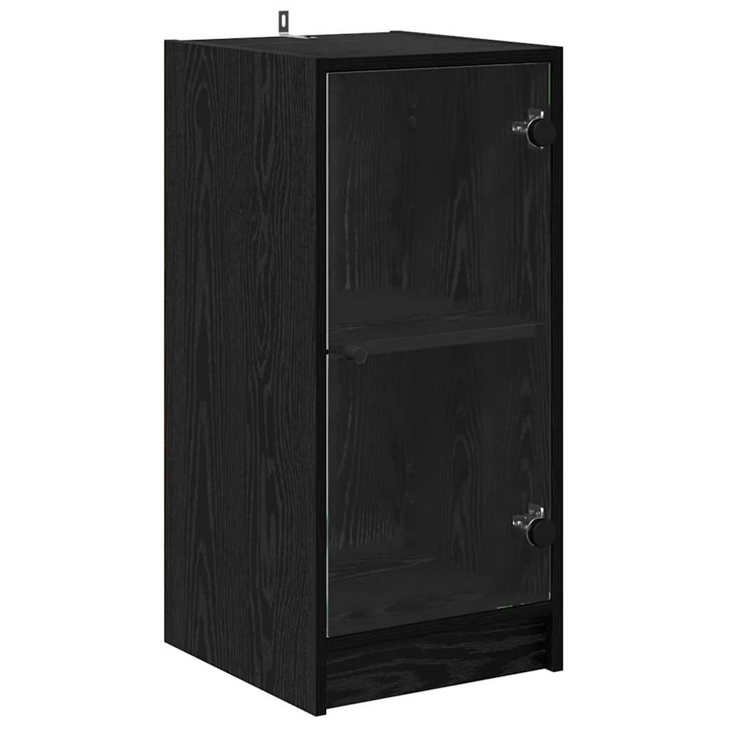 vidaXL Πλαϊνό γραφείο Μαύρη δρυς 35 x 37 x 76 εκ Επεξεργασμένο ξύλο