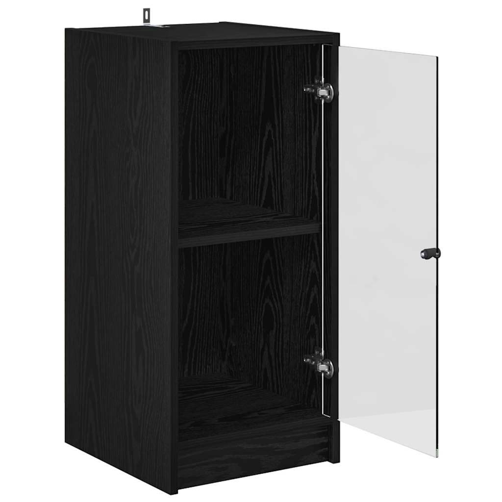 vidaXL Πλαϊνό γραφείο Μαύρη δρυς 35 x 37 x 76 εκ Επεξεργασμένο ξύλο