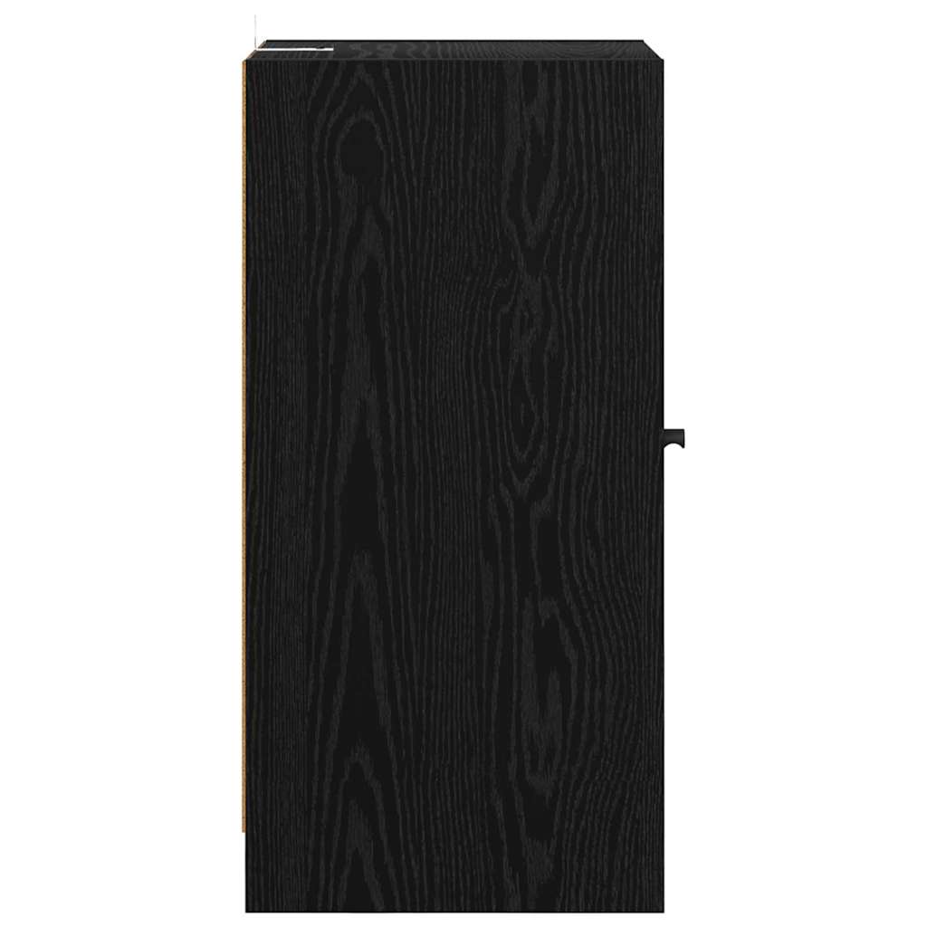 vidaXL Πλαϊνό γραφείο Μαύρη δρυς 35 x 37 x 76 εκ Επεξεργασμένο ξύλο