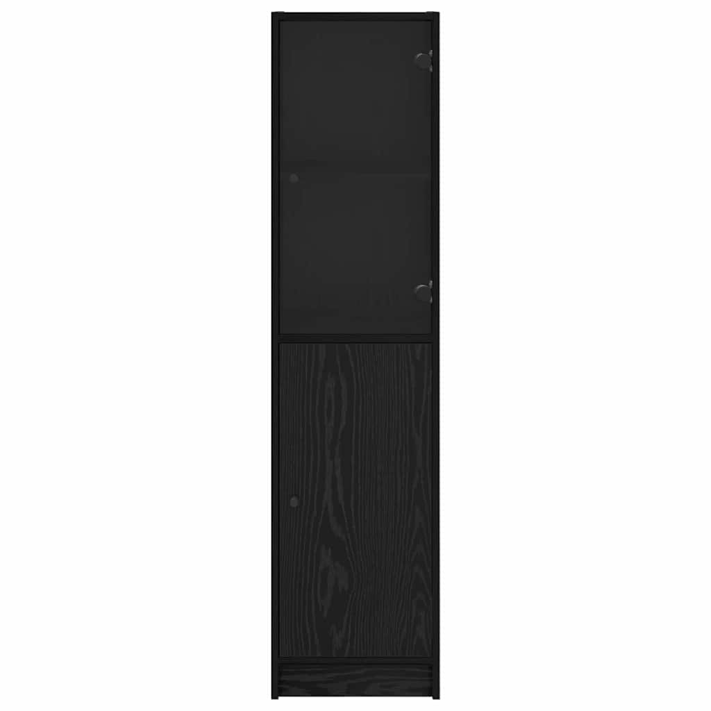 vidaXL Highboard Μαύρη Οξυά 35 x 37 x 142 εκ Επεξεργασμένο ξύλο