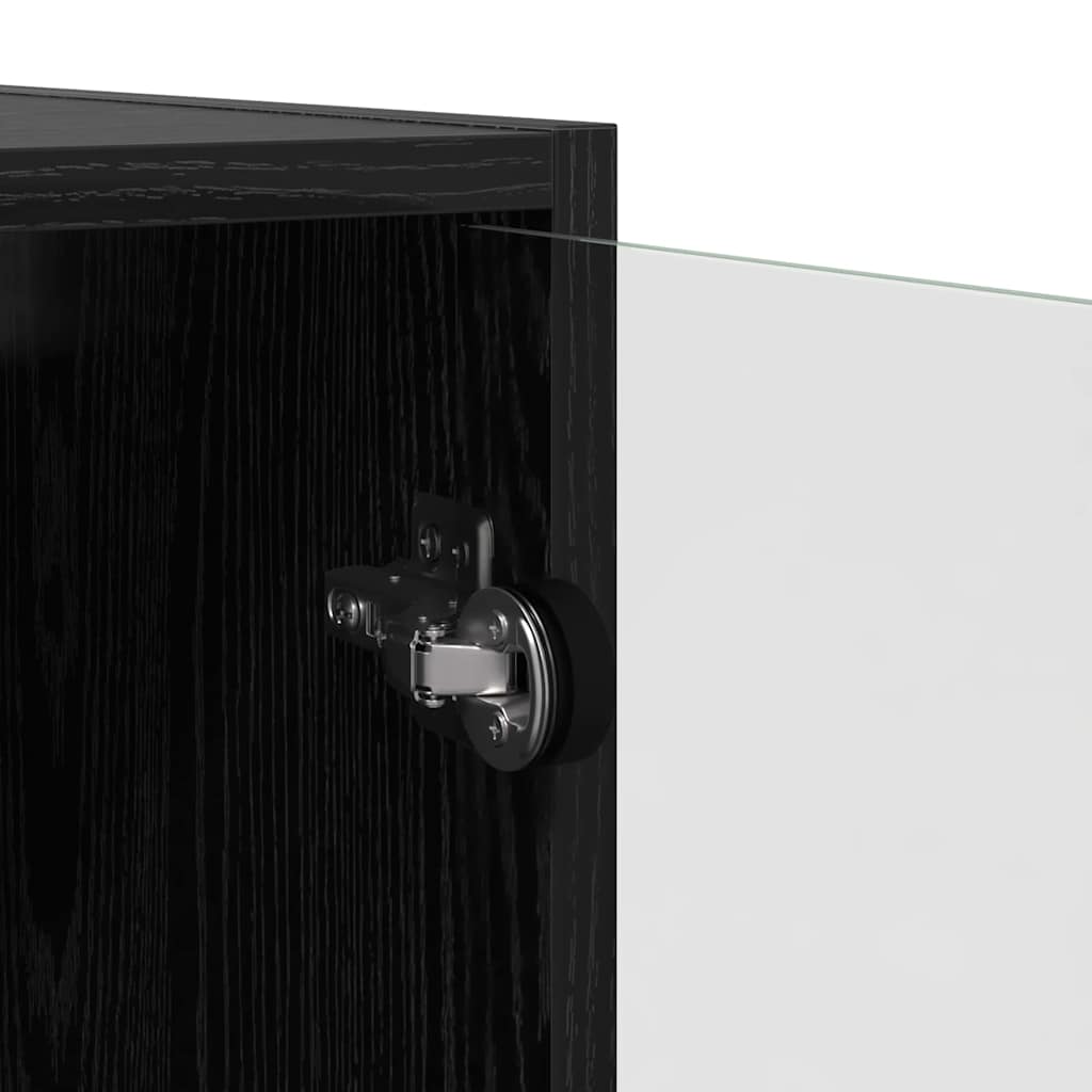 vidaXL Ντουλάπα Τοίχου 35 x 37 x 102 εκ. Επεξεργασμένο Ξύλο Μαύρη Οξυά