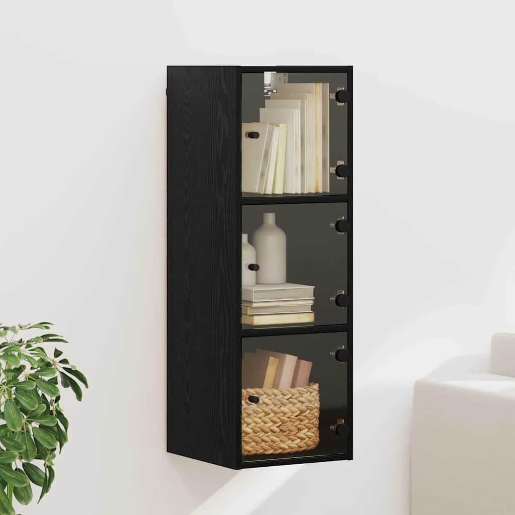 vidaXL Ντουλάπα Τοίχου 35 x 37 x 102 εκ. Επεξεργασμένο Ξύλο Μαύρη Οξυά