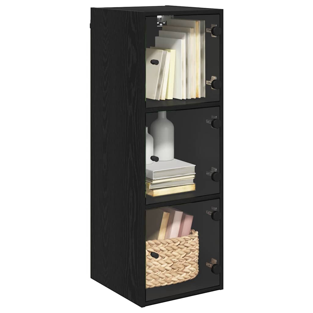 vidaXL Ντουλάπα Τοίχου 35 x 37 x 102 εκ. Επεξεργασμένο Ξύλο Μαύρη Οξυά