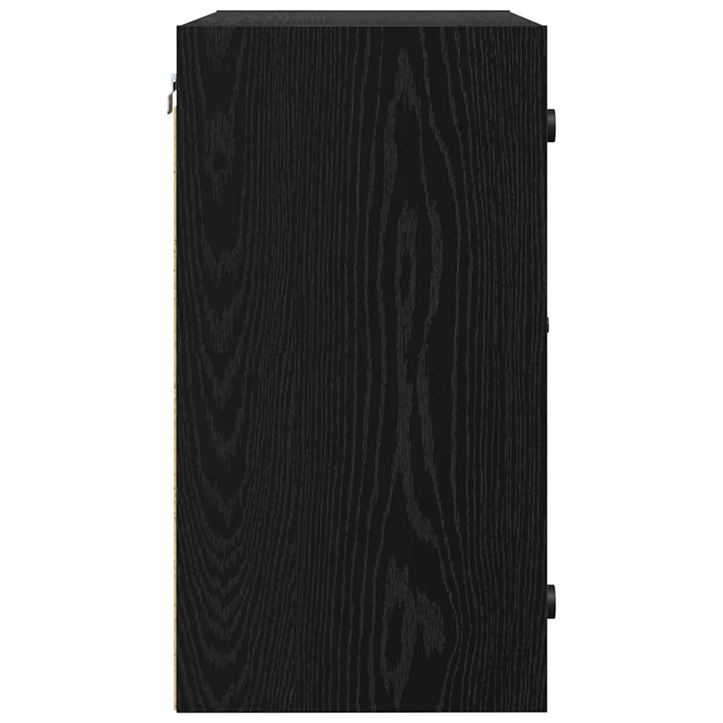 vidaXL Ντουλάπα Τοίχου 68 x 37 x 68,5 εκ Επεξεργασμένο Ξύλο Μαύρη Οξυά